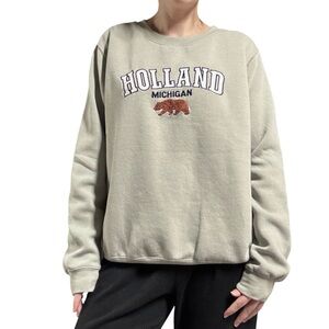 Pacific & Co. | Sage Green Embroidered Holland Michigan Bear Sweatshirt